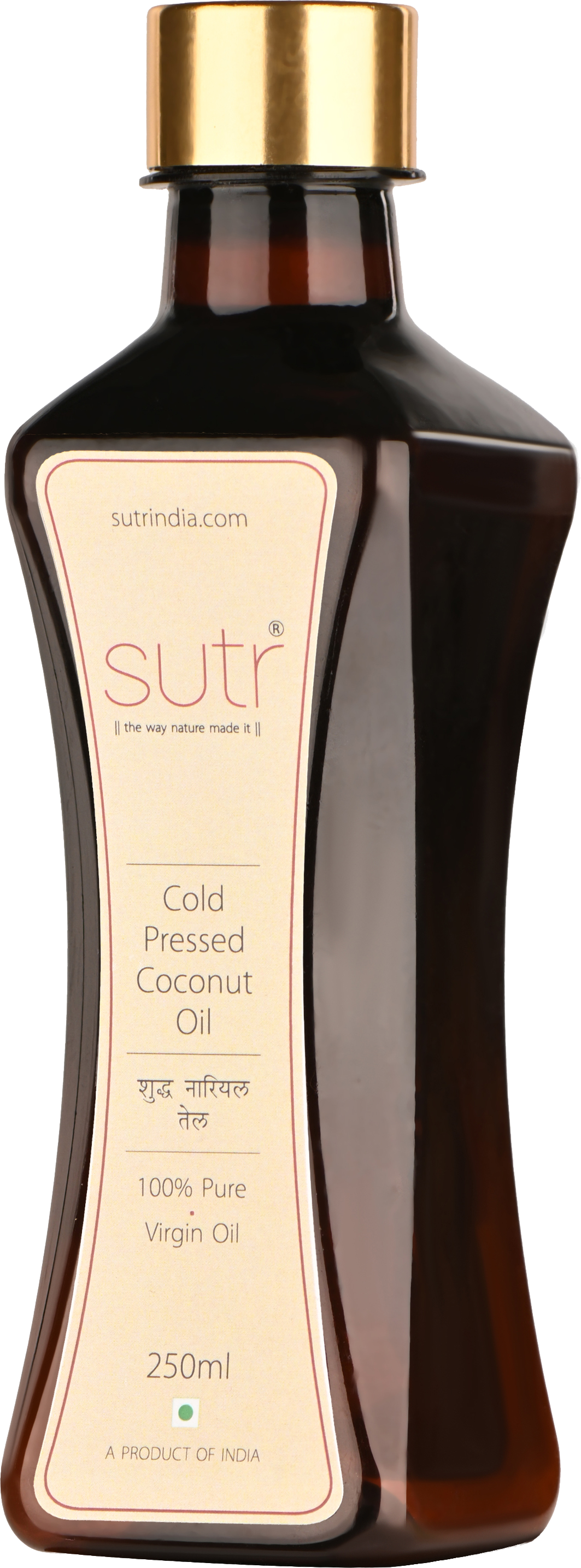 Sutr India Cold Pressed Coconut Oil, batch-tested bottle
